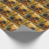 Herfstwollig Beer rups met een sjaal Cadeaupapier (Hoek)