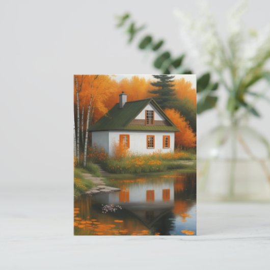 herfstwoning briefkaart (Staand voorkant)