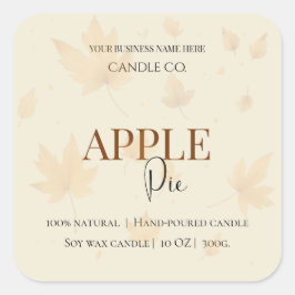 Herfstzegen Appeltaart | Herfst Kaarslabel Vierkante Sticker