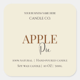 Herfstzegen Appeltaart | Herfst Kaarslabel Vierkante Sticker