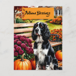 Herfstzegen Dankdagkaart met Hond Feestdagenkaart