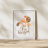 Herfstzegeningen: Baby Hedgehogs & Mushrooms Art Poster