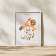 Herfstzegeningen: Baby Hedgehogs & Mushrooms Art