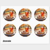 Herfstzegens | Cider en Donut Ronde Sticker (Vel)