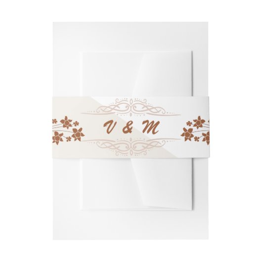 Herfstzijde Bloemen Huwelijksdetail Behuizing Kaar Uitnodigingen Wikkel (Voorkant Voorbeeld)