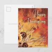 Herfstzon Openbaring 11:17 Gelukkige Thanksgiving Feestdagenkaart (Voorkant / Achterkant)