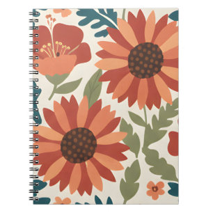 Herfstzonnebloem: Een Krachtige Botanische Illustr Notitieboek