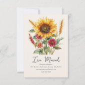 Herfstzonnebloem | Nieuw Adres Aankondiging (Voorkant)