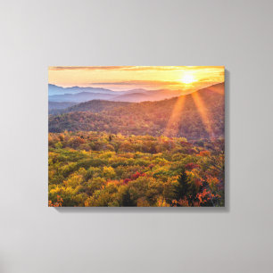 Herfstzonsondergang vanaf Beacon Heights Canvas Afdruk