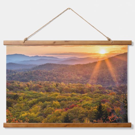 Herfstzonsondergang vanaf Beacon Heights Hangend Wandkleed (Voorkant)