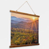 Herfstzonsondergang vanaf Beacon Heights Hangend Wandkleed (Gebogen)