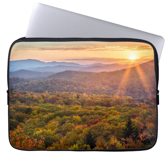 Herfstzonsondergang vanaf Beacon Heights Laptop Sleeve (Voorkant)