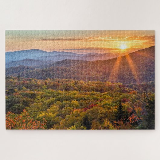 Herfstzonsondergang vanaf Beacon Heights Legpuzzel (Horizontaal)