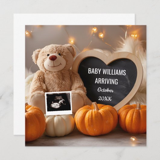 Herfstzwangerschapsaankondiging sociale media kaart (Voorkant / Achterkant)