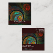 Hergeboorblauwe Abstracte Art Professional Vierkante Visitekaartje (Voorkant / Achterkant)