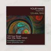 Hergeboorblauwe Abstracte Art Professional Vierkante Visitekaartje (Achterkant)