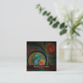 Hergeboorblauwe Abstracte Art Professional Vierkante Visitekaartje (Staand voorkant)