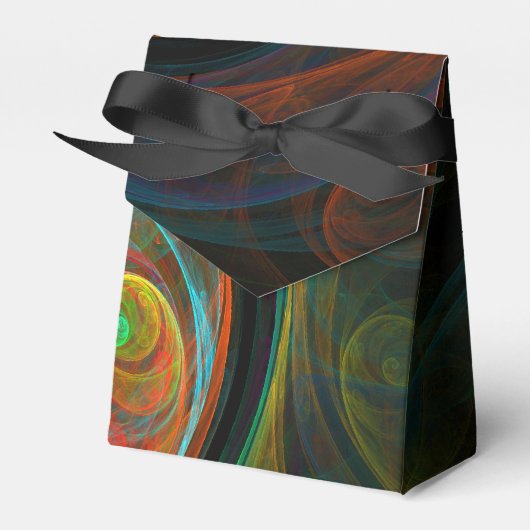 Hergeboorblauwe Abstracte kunst Bedankdoosjes (Voorkant Zijde)