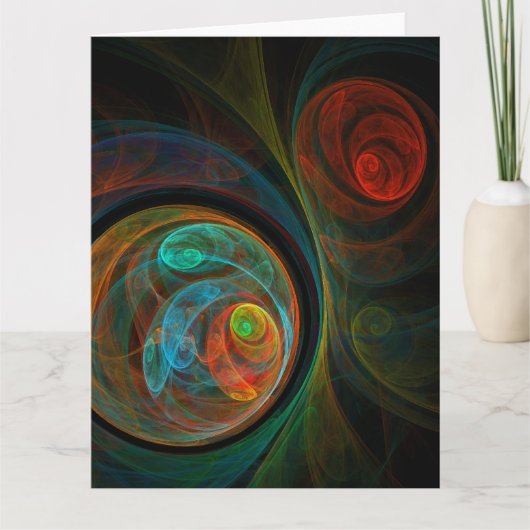 Hergeboorblauwe Abstracte kunst Bedankkaart (Voorkant)