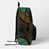 Hergeboorblauwe Abstracte kunst Bedrukte Rugzak (Links)