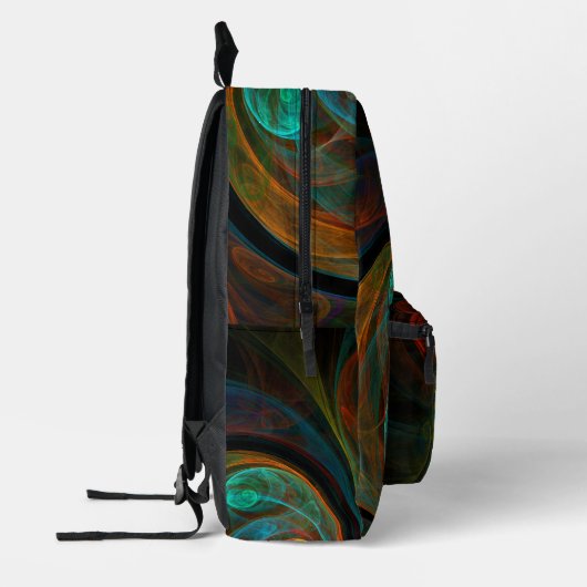 Hergeboorblauwe Abstracte kunst Bedrukte Rugzak (Links)