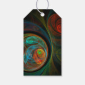 Hergeboorblauwe Abstracte kunst Cadeaulabel (Voorkant)