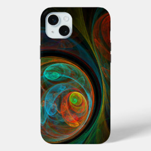 Hergeboorblauwe Abstracte kunst iPhone 15 Mini Hoesje