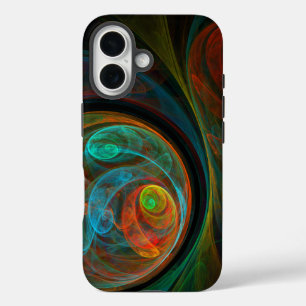 Hergeboorblauwe Abstracte kunst iPhone 16 Hoesje