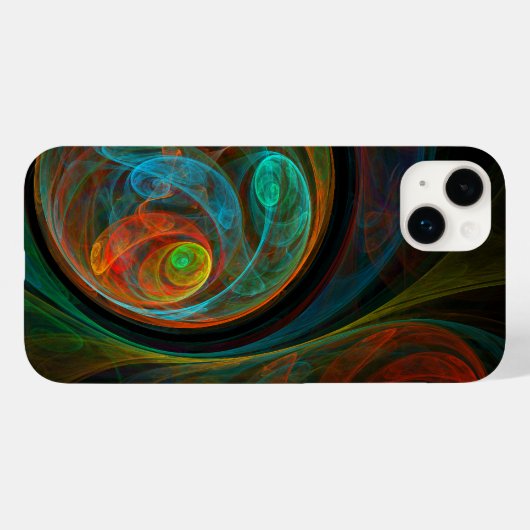 Hergeboorblauwe Abstracte kunst Case-Mate iPhone Case (Achterkant (horizontaal))