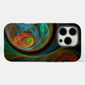 Hergeboorblauwe Abstracte kunst Case-Mate iPhone Case (Achterkant (horizontaal))