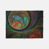 Hergeboorblauwe Abstracte kunst Fleece Deken (Voorkant (Horizontaal))