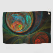 Hergeboorblauwe Abstracte kunst Golfhanddoek (Horizontaal)