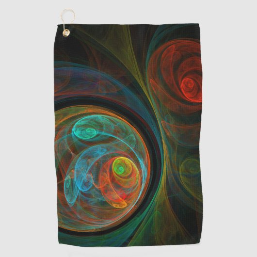 Hergeboorblauwe Abstracte kunst Golfhanddoek (Voorkant)