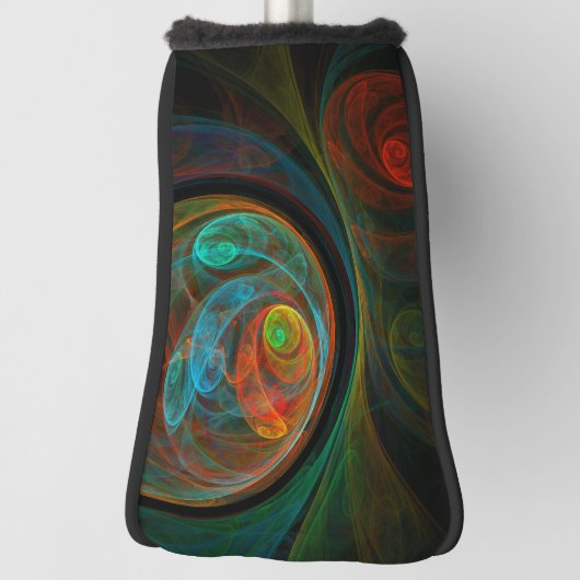Hergeboorblauwe Abstracte kunst Golfheadcover (Draai 90)