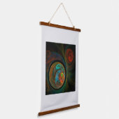 Hergeboorblauwe Abstracte kunst Hangend Wandkleed (Gebogen)