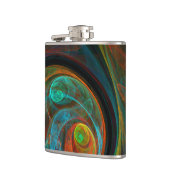 Hergeboorblauwe Abstracte kunst Heupfles (Links)