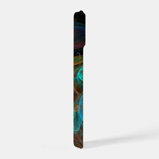 Hergeboorblauwe Abstracte kunst iPhone 15 Case (Rechterkant)