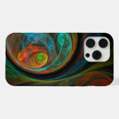 Hergeboorblauwe Abstracte kunst iPhone Hoesje (Achterkant horizontaal)