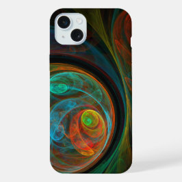 Hergeboorblauwe Abstracte kunst iPhone 15 Plus Case