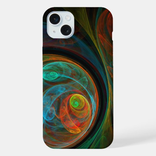 Hergeboorblauwe Abstracte kunst iPhone Hoesje (Achterkant)