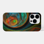 Hergeboorblauwe Abstracte kunst iPhone Hoesje (Achterkant horizontaal)