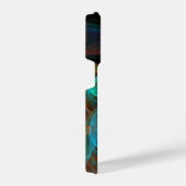 Hergeboorblauwe Abstracte kunst iPhone Hoesje (Rechterkant)