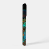 Hergeboorblauwe Abstracte kunst iPhone Hoesje (Rechterkant)