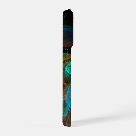 Hergeboorblauwe Abstracte kunst iPhone Hoesje (Rechterkant)