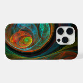 Hergeboorblauwe Abstracte kunst iPhone Hoesje (Achterkant horizontaal)