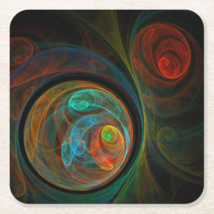 Hergeboorblauwe Abstracte kunst Kartonnen Onderzetters