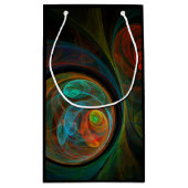 Hergeboorblauwe Abstracte kunst Klein Cadeauzakje (Achterkant)