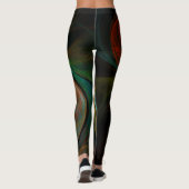 Hergeboorblauwe Abstracte kunst Leggings (Achterkant)