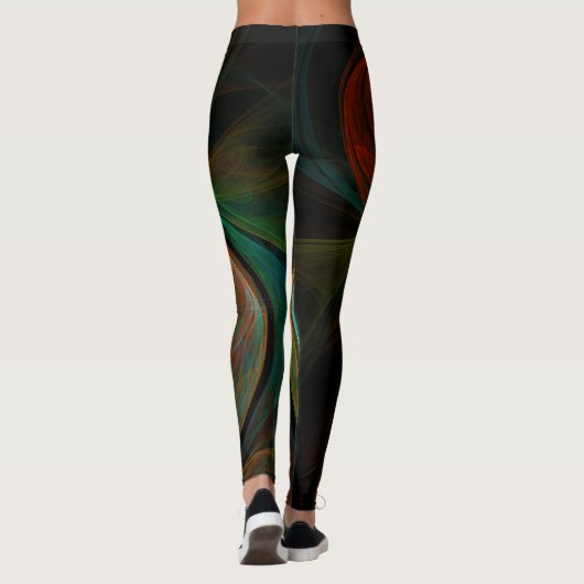 Hergeboorblauwe Abstracte kunst Leggings (Achterkant)