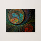 Hergeboorblauwe Abstracte kunst Legpuzzel (Horizontaal)